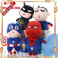 Thú bông bằng bông cao cấp lông mềm mịn Bộ tứ siêu nhân Shin ngộ nghĩnh 35cm thú nhồi bông