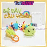 Thú bông bé sâu cầu vồng kích thích thị giác và giác quan cho bé từ sơ sinh, phát nhạc, chút chít