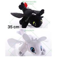 thú bông bí kíp luyện rồng 35cm - trắng và đen