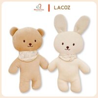 Thú bông cotton hữu cơ cho bé Lacoz 30cm, gấu thỏ bông organic mềm mại cho trẻ - Monnie Kids