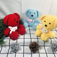 thú bông gấu bằng len handmade