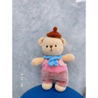 Thú Bông handmade  - Gấu bông len nhung mặc yếm dễ thương