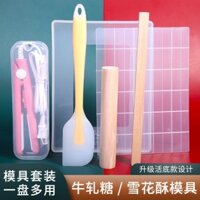 [Thủ công DIY] Khuôn Nougat không dính cho bánh tuyết giòn, bộ dụng cụ tự làm, giấy gạo, và thớt