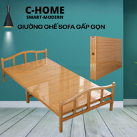 (THỦ CÔNG) Giường gấp gọn C-HOME,giường tre gấp gọn thông minh đa năng chịu lực màu vecni,kích thước 60/80/100/120-197cm