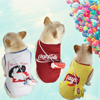 Thú Cưng Đường Phố Mặc Lưới Áo Lay 's Cola Toffee Quần Áo Chó Bulldog Pháp Thoáng Khí B3.22