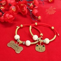 Thú cưng gỗ long não tự nhiên cổ áo chống côn trùng mèo mất thẻ nhận dạng tùy chỉnh có thể điều