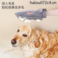 Thú Cưng Massage Găng Tay Bàn Chải Chó Mèo Loại Bỏ Nổi Tóc Dụng Cụ Tiện Dụng Chà Tắm Kim Lược Chống Trầy Xước Cắn Dụng Cụ Tẩy Lông