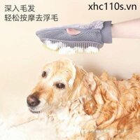Thú Cưng Massage Găng Tay Bàn Chải Chó Mèo Loại Bỏ Nổi Tóc Dụng Cụ Tiện Dụng Chà Tắm Kim Lược Chống Trầy Xước Cắn Dụng Cụ Tẩy Lông