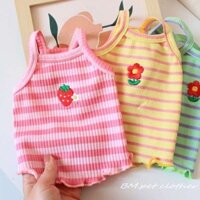 Thú Cưng Mèo Quần Áo Cho Chó Mùa Hè Mỏng Chó Nhỏ Bichon Pomeranian Teddy Mùa Xuân Mùa Hè Chống Trơn Cotton Nguyên Chất Áo Vest