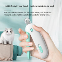 Thú Cưng Trọng Lực Kéo Mèo Cắt Móng Tay Có Thể Điều Chỉnh Kích Thước Mù Kéo Chó Chải Lông Móng Tay Đánh Bóng Đèn LED Chống Máu