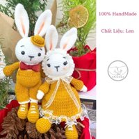 Thú đan len handmade Thỏ Bunny Hoàng Tử ,Công Chúa