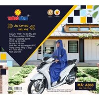 THỦ ĐÔ VÀNG Áo Mưa Bít Kín Tay Bo Chun Liền Thân 1 Người 1M4 Trùm Có Tay Dáng Xuông Không Xẻ Tà A868