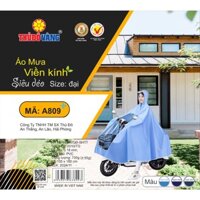 THỦ ĐÔ VÀNG Áo Mưa Choàng Xe Máy Viền Kính Siêu Dẻo, Chất liệu Vải PVC Siêu dẻo A809