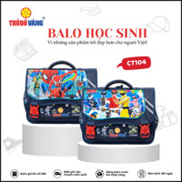 THỦ ĐÔ VÀNG Cặp Học Sinh Tiểu Học Cho Bé Trai Chống Nước, Siêu Nhẹ, Siêu Bền Có Ngăn Để Bình Nước CT104