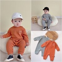 [Thu đông 2021] Bộ bodysuit dài tay zip hàn cho bé trai gái cân nặng 4-12kg phù hợp thời tiết mùa thu se lạnh