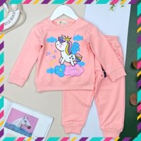 Thu Đông: Bộ Nỉ Da Cá Bé Gái In Hình Elsa Và Pony Size 2-8 Thương Hiệu Litibaby, Dành cho bạn từ 11kg đến 25kg