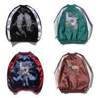 Thu Đông GD Kwon Ji-Dragon Áo Khoác Yokosuka Thêu Áo Khoác Nam Hàn Quốc ulzzang Cặp Đôi Bóng Chày Đồng Phục Hợp Thời Trang 25.3.7