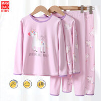 Thu Đông Mới Trung Niên Và Lớn Tuổi Trẻ Em Dài johns Quần Áo Trẻ Em Bé Gái Lycra Bộ Đồ Lót cotton Nguyên Chất cotton Thoáng Khí Loại A -0903