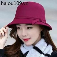 Thu Đông Mũ Nữ Thời Trang Anh Lớn Vành Mũ Mũ Len Ấm Áp Mùa Xuân Thu Phiên Bản Hàn Quốc Mũ Nồi Ngoài Trời Retro Mũ nỉ