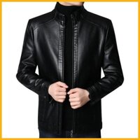 Thu Đông Phong Cách Mới Da Thật Chính Hãng Quần Áo Nam Đứng Cổ Plus Nhung Dày Da Cừu Áo Khoác Trung Niên Người Già