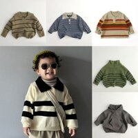 Thu Đông Quần Áo Trẻ Em Áo Len Trẻ Em Thu Đông Nam Nữ Hợp Thời Trang Retro Thời Trang Dệt Kim Ve Áo Khoác122701