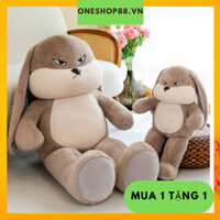 Thú Gấu Nhồi Bông Thỏ Mặt Quạo, Thỏ Giận Dữ, Hung Hăng, Quà Tặng Dễ Thương size 40cm,60cm,75cm,90cm.