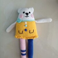 Thú móc len handmade - Mèo chân dài