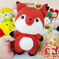 Thú móc len nhồi bông hình cáo fox đỏ cho bé handmade làm đồ chơi quà tặng dễ thương sợi len milk cotton mềm mại