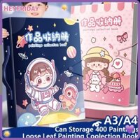 Thư mục tập tin HEYFRIDAY, Túi đựng giấy vẽ tranh A3 / 8K di động, Túi vẽ phi hành gia / bé gái chống nước lá rời chất lượng cao Quà tặng học sinh