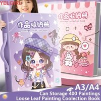 Thư mục tập tin WGLAWL, Túi lưu trữ giấy vẽ tranh di động A3 / 8K, Album ảnh rời / bé gái chống nước chất lượng cao Văn phòng trường học