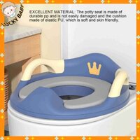 Thu nhỏ bồn cầu , Bệ toilet, lót bồn cầu cho bé - Đệm PU mềm chống bắn tung tóe Đế ổn định Chống trơn trượt Ghế vệ sinh có tay cầm - LUCKYBABY