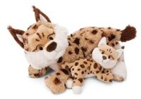 Thú nhồi bông 40cm | Nici Germany Green | linh miêu Mẹ 40cm & bé 20cm Lynx Mum & baby (Wild friends) 49812