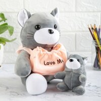 Thú nhồi bông Chuột mẹ địu con đẹp ngộ nghĩnh đáng yêu cute mềm mịn Babimo
