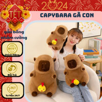 Thú nhồi bông - Gấu Bông Chuột Lang Nước Capybara gà con To Khổng Lồ Vải Siêu Mềm Mịn, Qùa Tặng 1-6 cho bé