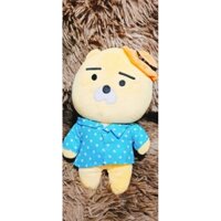 Thú nhồi bông/ Gấu bông Nhân Vật Ryan Kakao Friends cosplay đội nón mặc áo sơ mi xanh chấm bi trắng (áo có thể tháo rời)