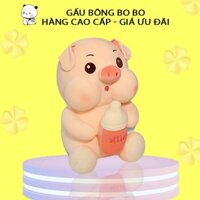 Thú Nhồi Bông Heo Ôm Bình Sữa Lợn Bú Bình, Vải Nhung, Gòn Cao Cấp, Gối Ôm,  Hàng Cao Cấp GauBongBoBo