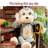 Thú nhồi bông hình con khỉ tay dài nhiều màu sắc, Kích thước 75cm, 85cm, chất vải hàng cao cấp