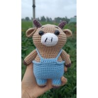 Thú nhồi bông hình con trâu handmade cao 18cm