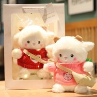 Thú Nhồi Bông Hình Gấu Dễ Thương Cho Bé Gái-Gấu bông cừu trắng-23CM Búp bê cừu lông mềm