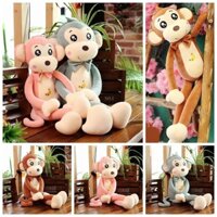 Thú nhòi bông khỉ tay dài bụng thêu quả chuối - Size 90cm