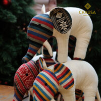 Thú Nhồi Bông Thổ Cẩm Handmade CHAUSA Brocade - VOI LỚN thổ cẩm thủ công, đồ chơi thú nhồi bông quà noel, giáng sinh