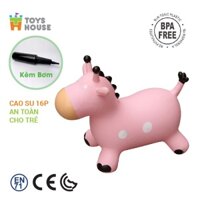 Thú nhún bơm hơi hình kỳ lân màu hồng ToysHouse mã TH619 - Đồ chơi vận động cho bé từ 8 tháng