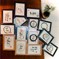 Thư pháp làng Mai. decor phòng trà có khung-Nhận viết theo yêu cầu