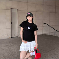 Thu Thanh Boutique-Áo Thun Form Fit Mẫu Lucky Dog . Áo Baby Tee Chất Cotton Co Giãn, Thấm Hút