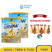 [Thu thập voucher để giảm thêm 20k] Bộ 2 lon sữa bột Abbott Grow 6+ 900g Tặng Bộ bowling