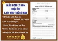 Thủ tục ly hôn thuận tình huyện Hóc Môn- Đơn ly hôn thuận tình  Hướng dẫn chi tiết