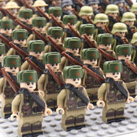 Thú vị quân sự minifigures Đức Sume nhiều quân đoàn mới WWII búp bê phalanx bộ súng trường khối xây dựng