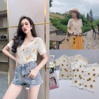 Thu Vốn Gấp - Áo len lưới thêu hoa cúc NT0145 Q55 ' [ XẢ HÀNG ] * # " :
