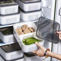 [Thuận tiện và dễ sử dụng] Hộp lưu trữ tươi mát, hộp bảo quản đặc biệt cho tủ lạnh, hộp đông lạnh, hộp nhựa chia ngăn, an toàn cho lò vi sóng ROL2