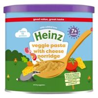 Thức ăn bổ sung dành cho trẻ từ 7 tháng tuổi trở lên: Cháo mì ý rau củ và phô mai-Heinz veggie pasta with cheese porridge * giao ngẫu nhiên